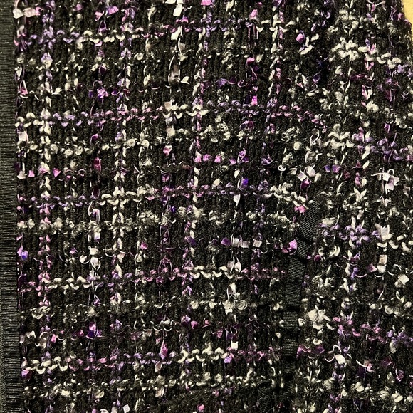 Allison Daley Petite Vintage L Purple, Black & Grey Tweed-like Zipper Jacket - Picture 4 of 8